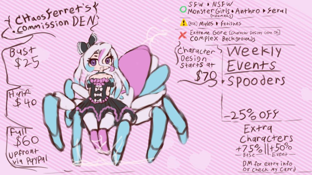 monstergirl commissions ft arachnes