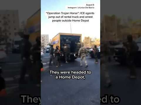 ICE agents jump out of rental truck and arrest people outside Home Depot