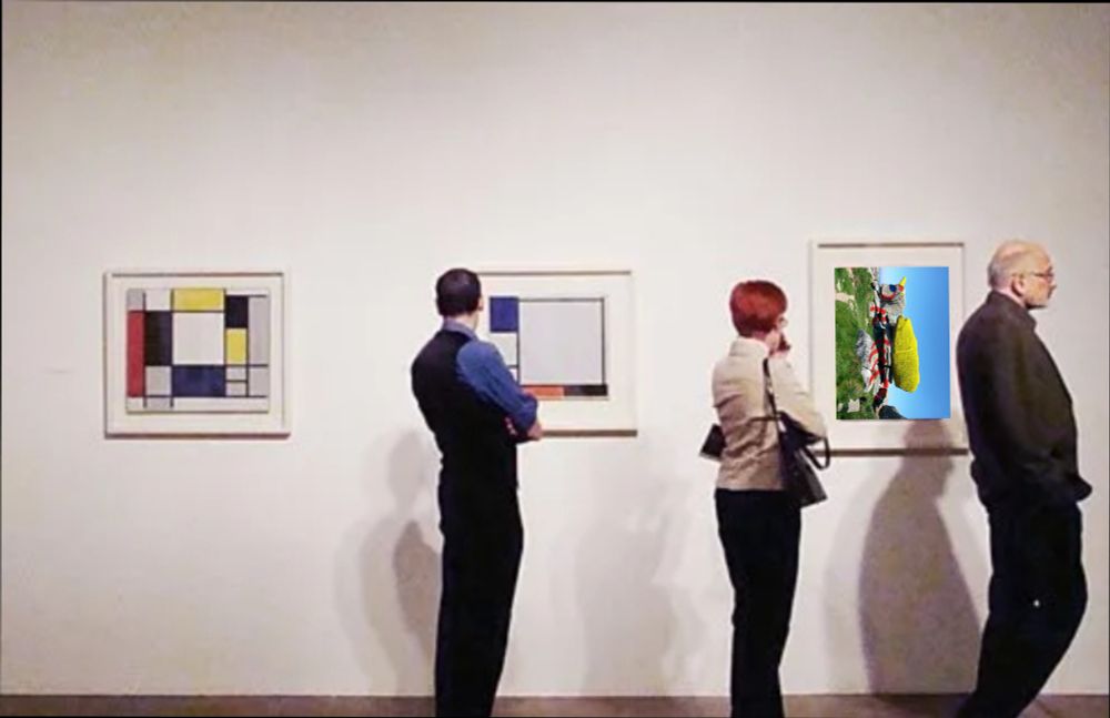 Œuvre d'Arnaud intégrée dans une exposition de Mondrian 