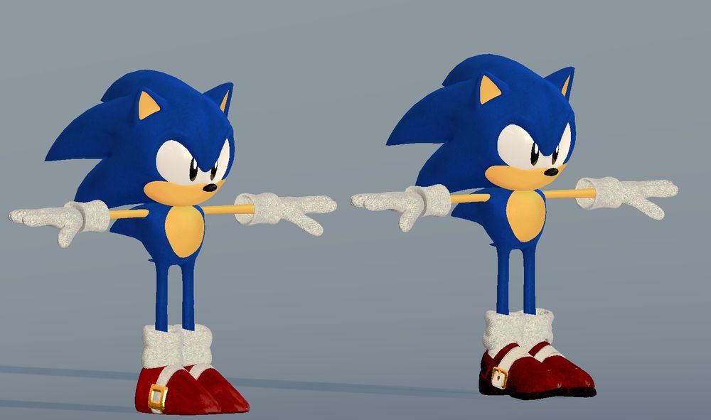 Another variant of the Classic Shoes which originated as an edit of the Dancada Sonic's Model, fitted to his proportions and rematted to the frontiers textures.