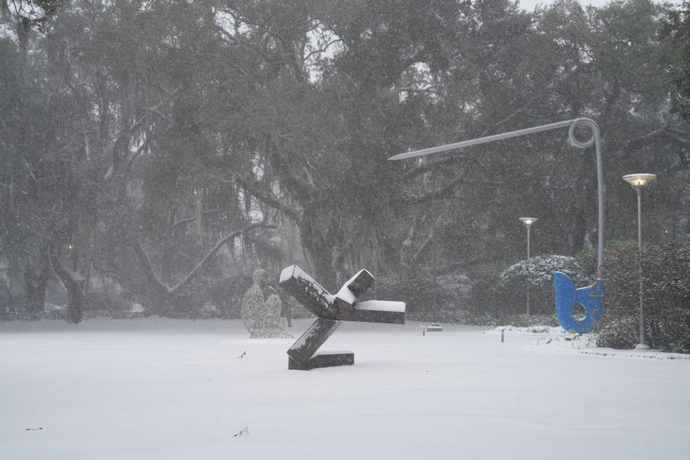 The statuary garden in the snow