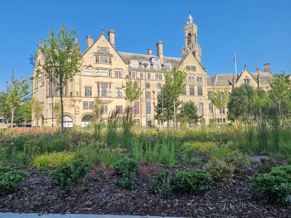 Bradford's new city centre Norfolk gardens looking beaytiful