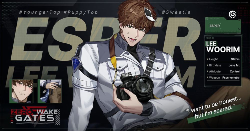 Lee Woorim from the BL gacha video game Zerowake Gates. The game is developed and published by Storytaco.