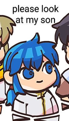 drawing of Seliph Baldos Chalphy with caption "please look at my son"