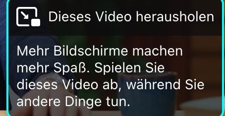 Dieses Video herausholen. Mehr Bildschirme machen mehr Spaß. Spielen Sie dieses Video ab, während Sie andere Dinge tun (empfiehlt der Browser).