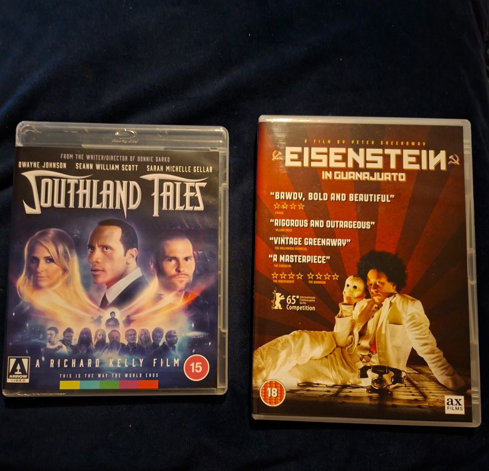 Southland Tales (dir. Richard Kelly) and Eisenstein in Guanajuato (dir. Peter Greenaway)