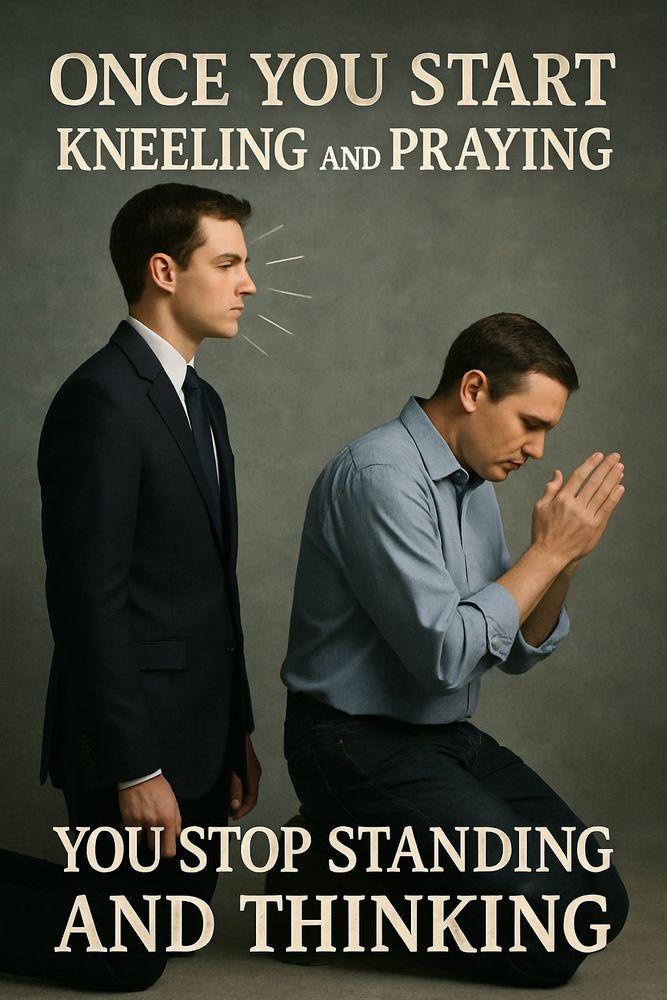 Man kneeling in front of a man standing.