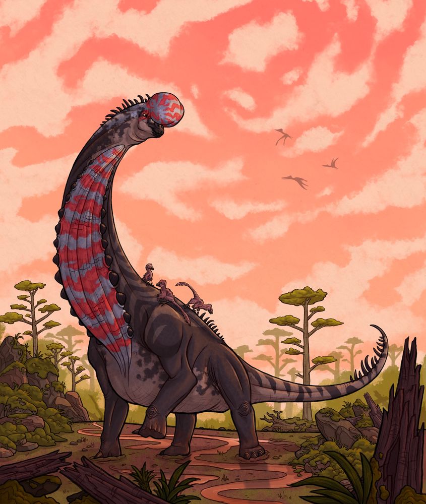 Speculative Sauroposeidon with some Deinonychus.