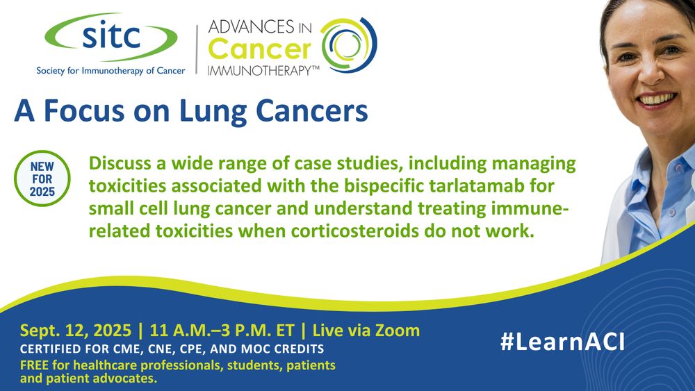 Manage non-small cell lung cancer in the perioperative, metastatic, and second-line setting with insights from leading experts! Join us Sept. 12 for a FREE live virtual cancer #immunotherapy program, ACI: A Focus on Lung Cancers. 

Learn more and register now: https://t.co/H0ilUVJjEr 🧪