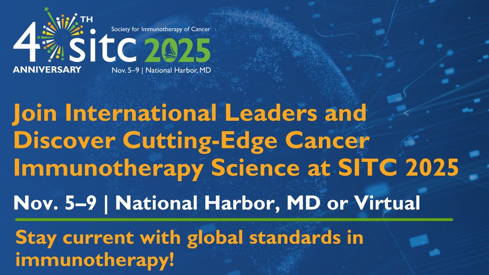 Stay current with global #IO standards and discover cutting-edge science at #SITC25 in National Harbor, MD or virtually Nov. 5–9! Translate the latest breakthroughs to patient care with insights from international leaders. 

Early registration ends Aug. 13: https://sitcancer.org/2025/home 🧪