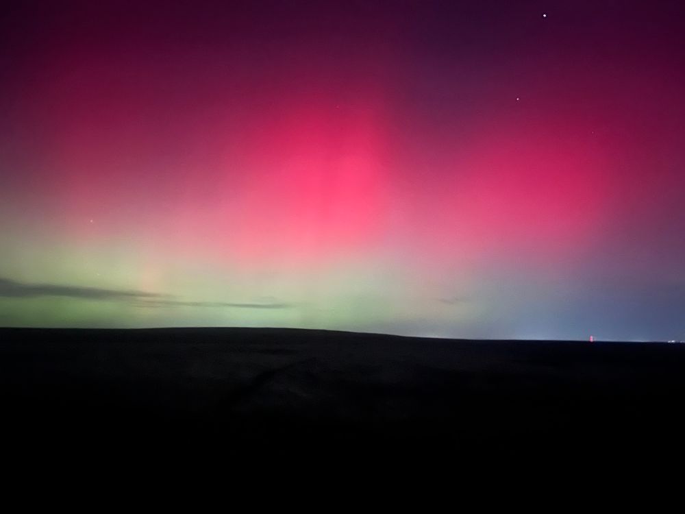 Picture of northern lights a short drive from my house in Colorado 