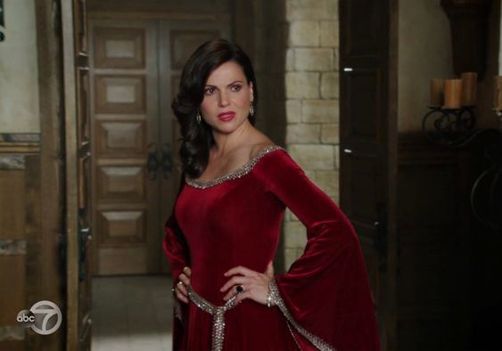 regina mills from once upon a time in red dress 