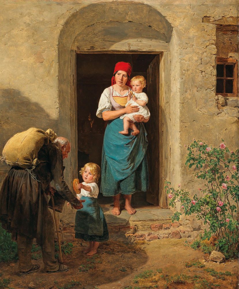 Ferdinand Georg Waldmüller, Public domain, via Wikimedia Commons, https://upload.wikimedia.org/wikipedia/commons/1/14/Ferdinand_Georg_Waldmueller_Das_gutm%C3%BCtige_Kind_%28Der_Bettler%29.jpg