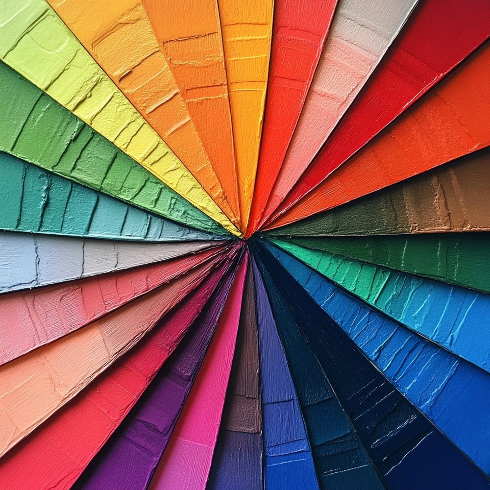 a colourful display of colour samples