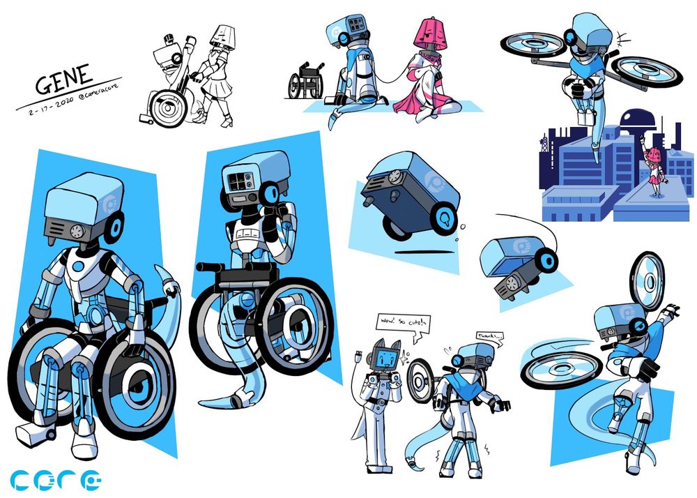 Reference sheet of my generator object head character, Gene Rainier