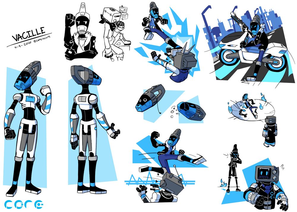 Reference sheet of my vacuum object head character, Vacille Fuhrgonn