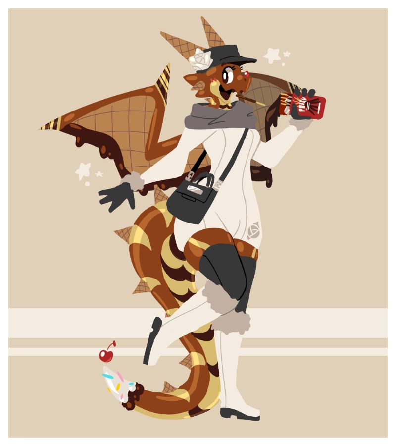 Twikinzy standing with a box of Pocky in her hand