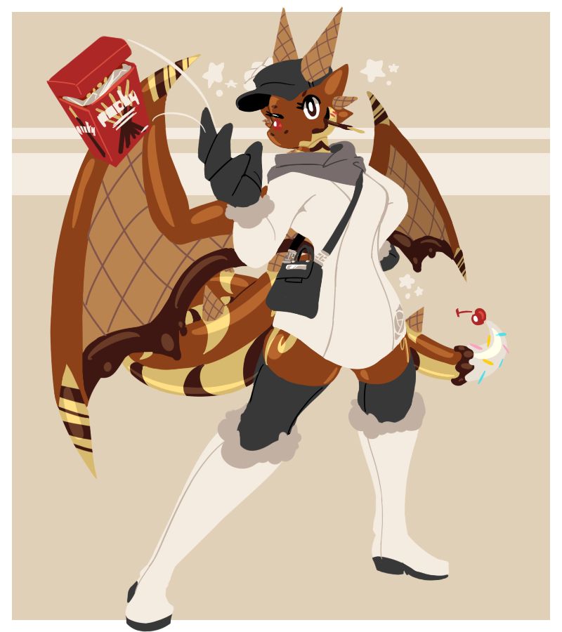 Twikinzy throwing a box of Pocky at the viewer
