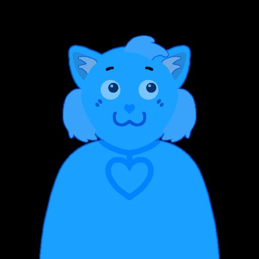 A PNGTuber version of my usual VTuber model (a blue anthropomorphic cat) that I drew myself!