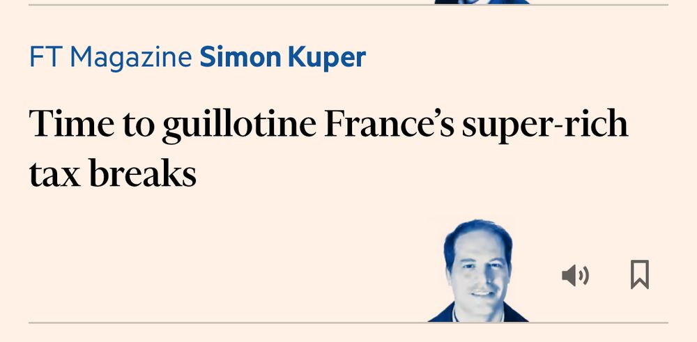 The headline text reads:
Time to guillotine France’s super-rich
tax breaks