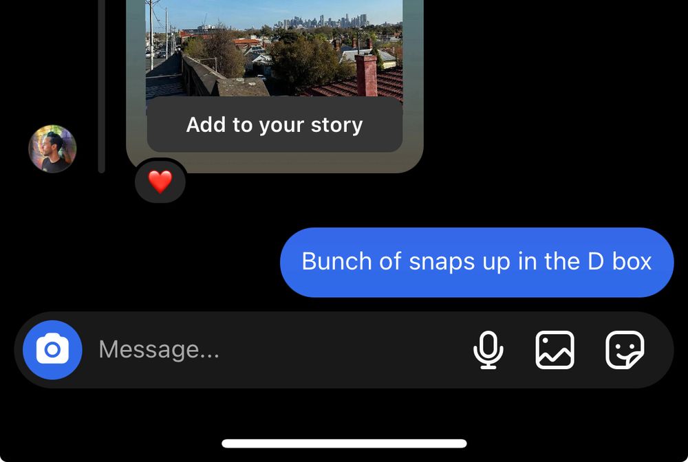 Screenshot of a text that reads “bunch of snaps in the D box”