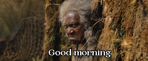 An absolutely cheery Sadoc Burrows (Lenny Henry in Amazon's Rings of Power) greets the morning and the world with his sunny disposition with his usual "Good morning" and a smile.