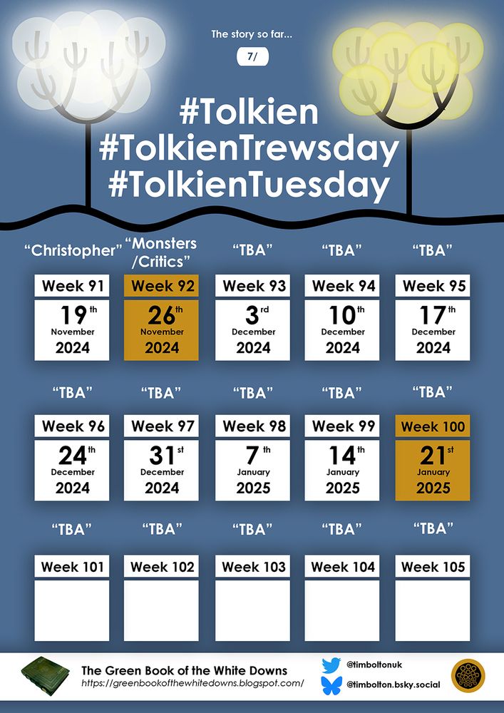 Calendar for Tolkien Trewsday, full text can be found here: https://greenbookofthewhitedowns.blogspot.com/2023/02/introducing-tolkien-trewsday.html