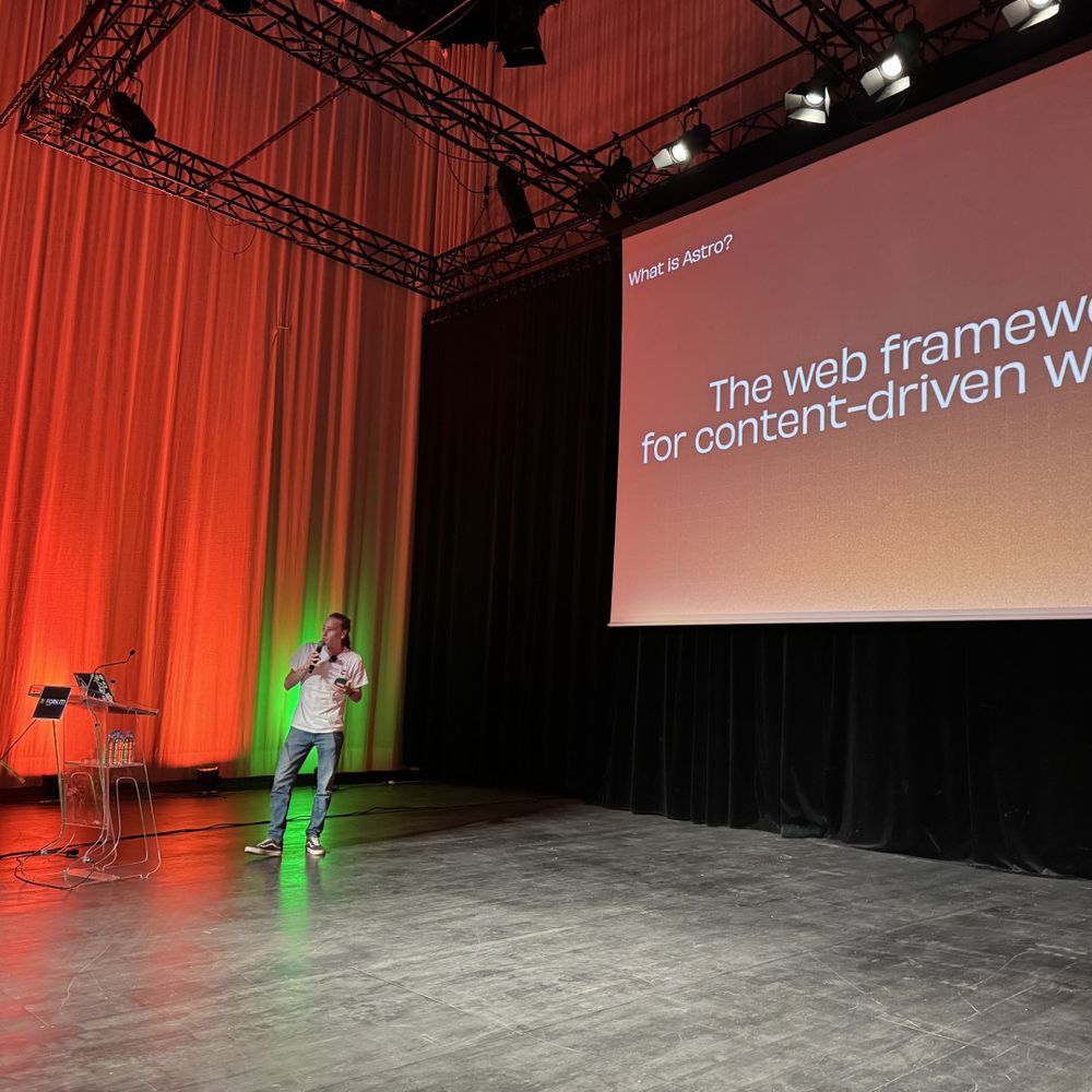 A speaker giving his talk
