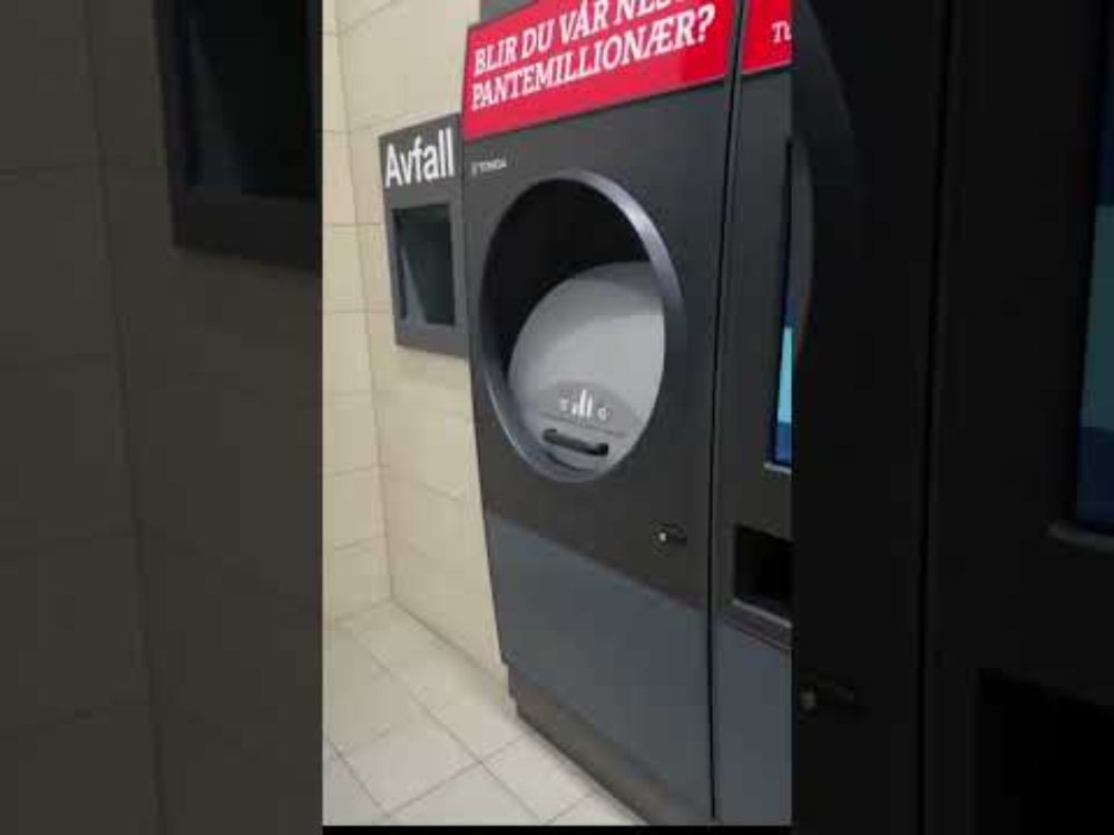 Deposit machine for plastic bottles and metal cans in Norway