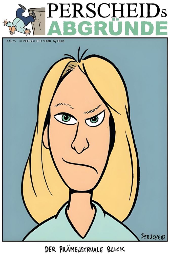  DER PRÄMENSTRUALE BLICK EINE GESICHTSHÄLFTE LÄCHELT, DIE ANDERE SCHAUT BÖSE.
