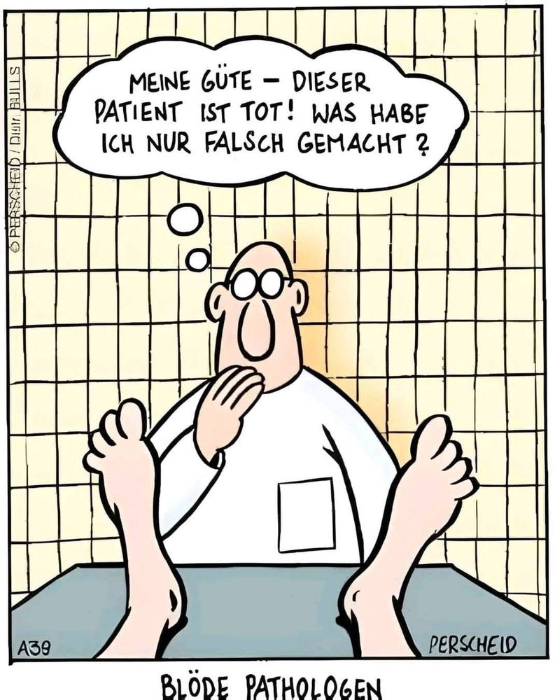 MEINE GÜTE - DIESER PATIENT IST TOT! WAS HABE ICH NUR FALSCH GEMACHT?


A39
PERSCHEID
BLÖDE PATHOLOGEN…