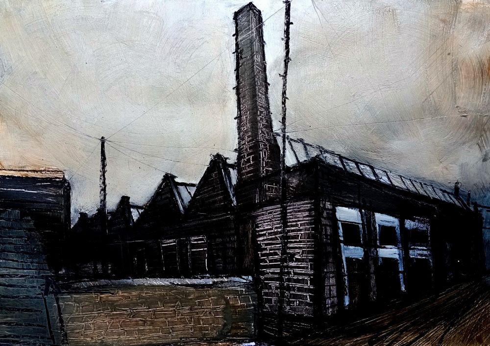 A smoke blackened manufactory sits cheek by jowl with the back yards of terraced houses which in itself tells the story of a City where the population lived with the workplace.  