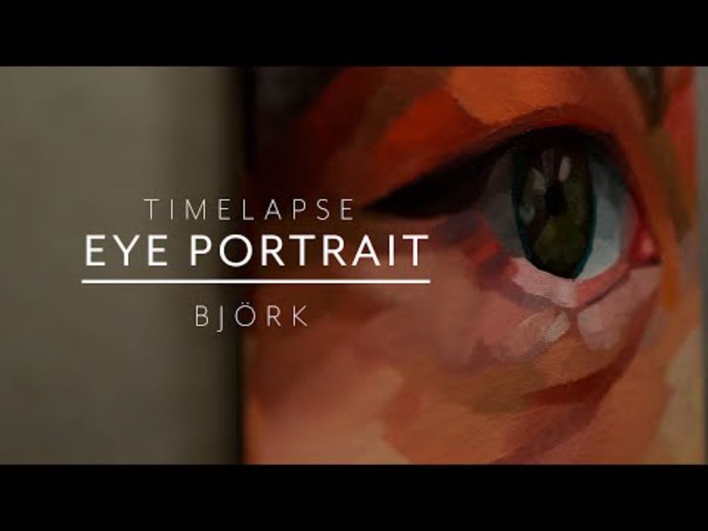 Oil Painting Timelapse • Eye Portrait of Björk