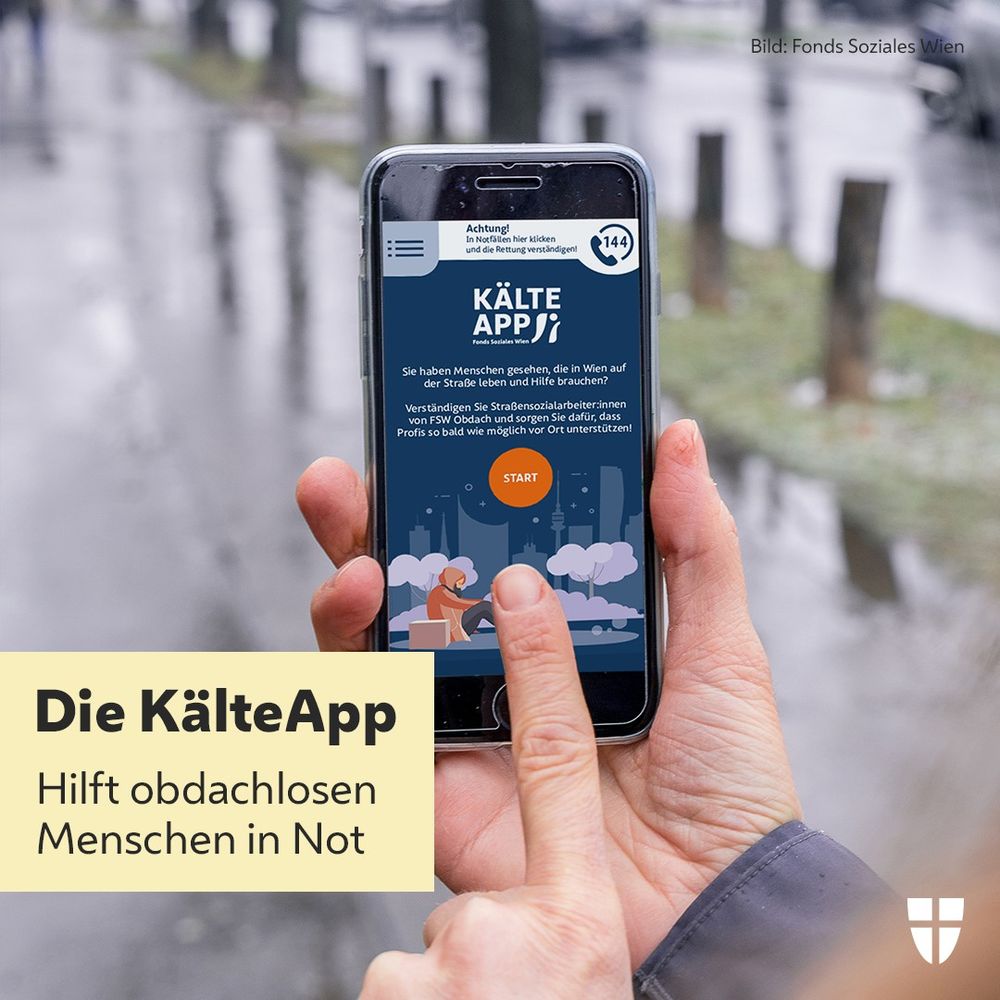 Die KälteApp
Hilft obdachlosen
Menschen in Not