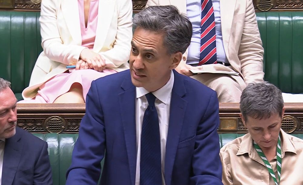 Ed Miliband (Secretary of State for Energy Security and Net Zero) speaking in the House of Commons