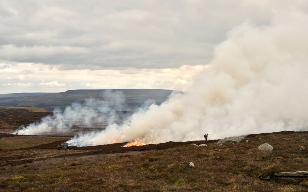 Photo of heather burning by Trevor Littlewood.