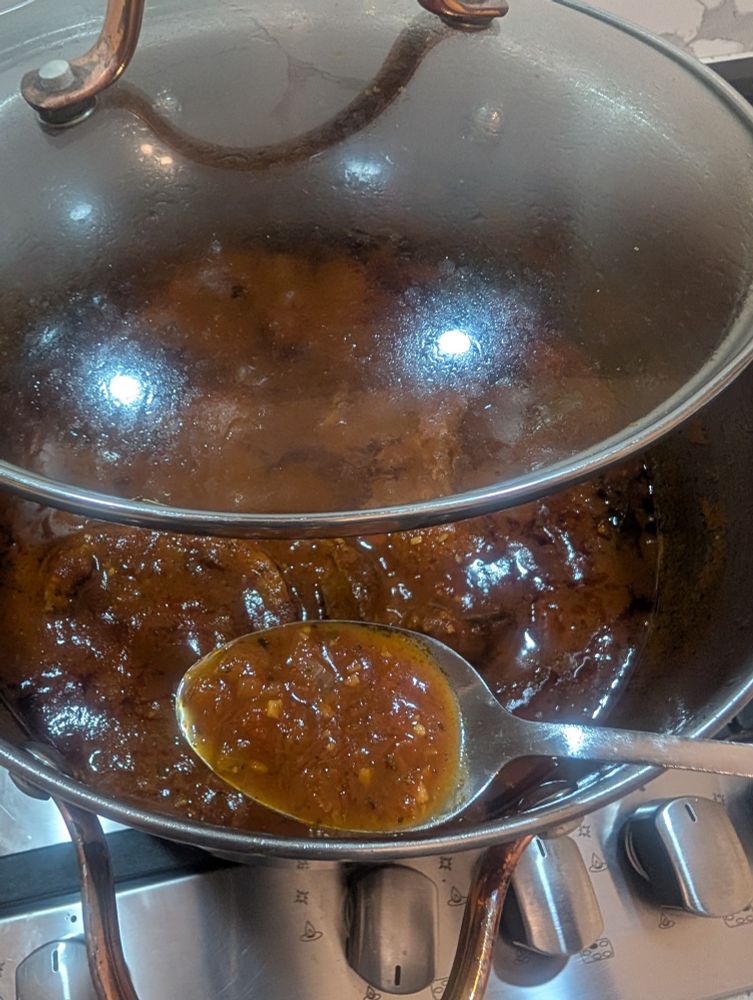 Osso bucco pasta sauce on a spoon