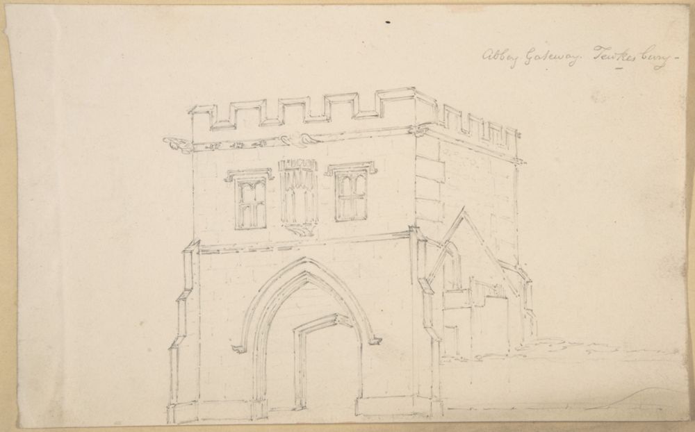 Abbey Gateway, Tewkesbury; Figure from Tomb at Great Malvern (verso), Metropolitan Museum of Art, New York, NY