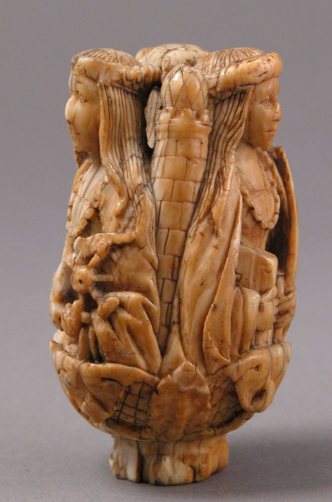 Rosary Terminal Bead with the Virgin and Child, Saint Barbara, and Saint Catherine, Metropolitan Museum of Art, New York, NY