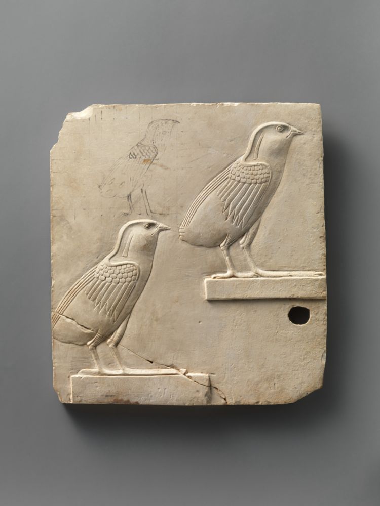 Relief plaque with two swallows, opposite side two quail chicks, Metropolitan Museum of Art, New York, NY