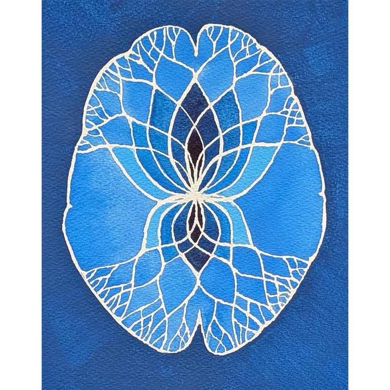 blue lotus brain painting