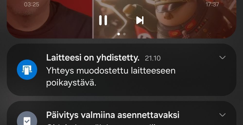 Puhelimen push-ilmotus: Yhteys muodostettu laitteeseen poikaystävä