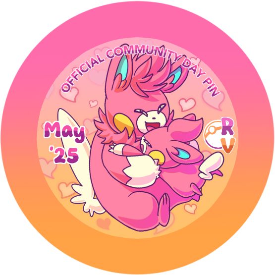 A shiny Pawmot hugs a shiny Pawmi in a mother’s day themed design.