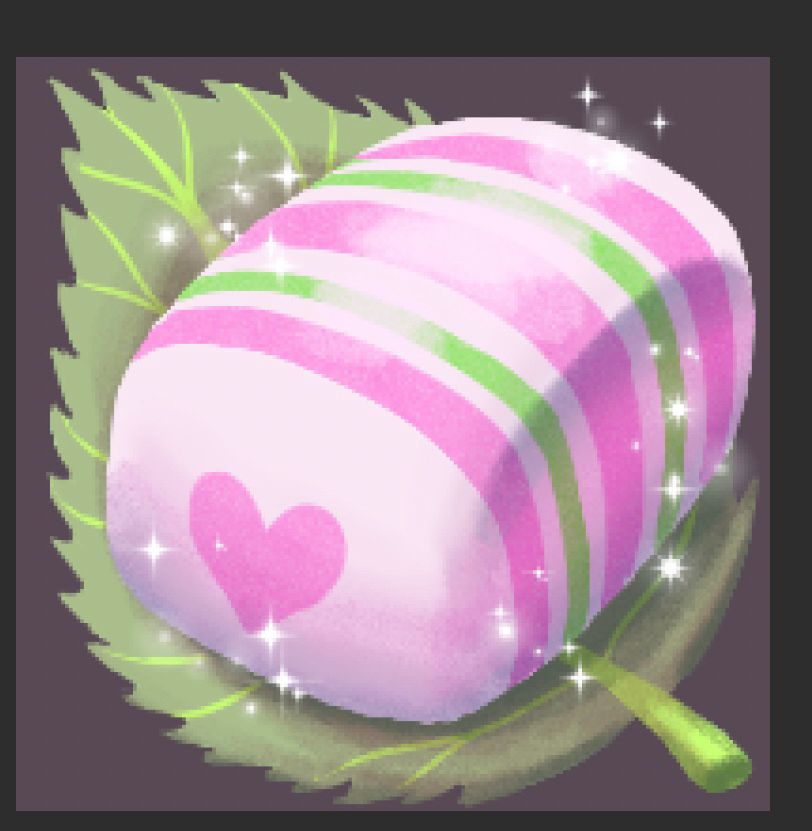A small image of a mochi badge: rainbow mochi. 