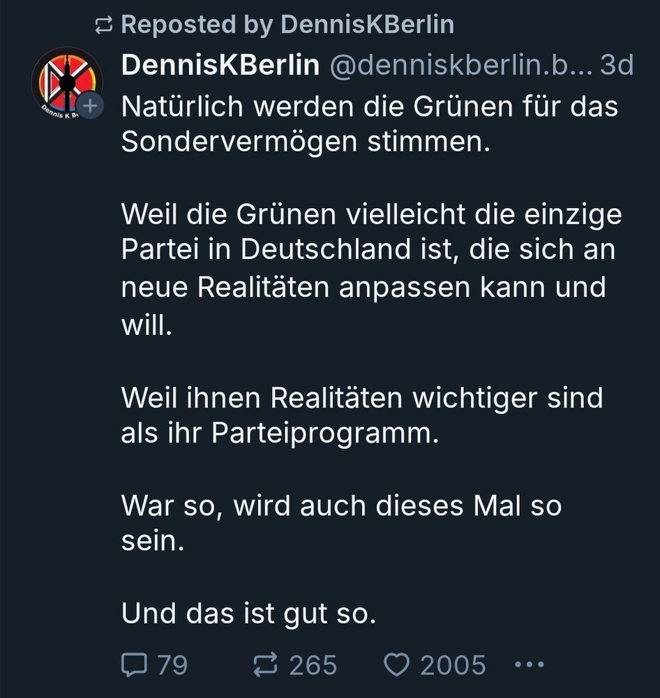 So'n Grüne-Wähler findet das Sondervermögen für Aufrüstung gut und nennt es realitätsnah.