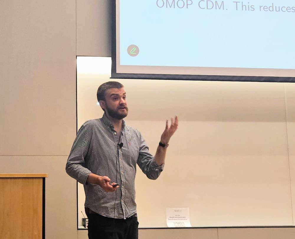 Photo of Dr. Martin Chapman presenting "Phenoflow: An Architecture for FAIRer Phenotypes"