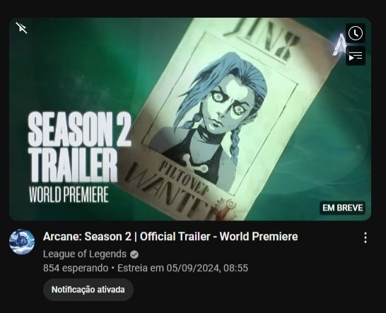 Lançamento do Trailer oficial da segunda temporada de Arcane no dia 5 de Agosto