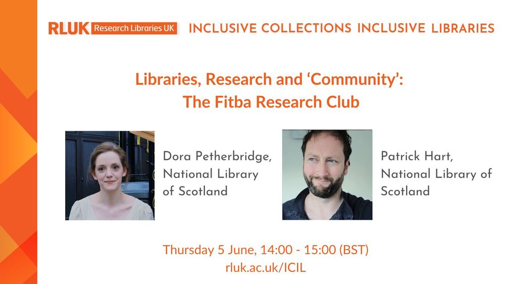 Event information card with title and date of event and headshot photos of Dora Petherbridge and Patrick Hart