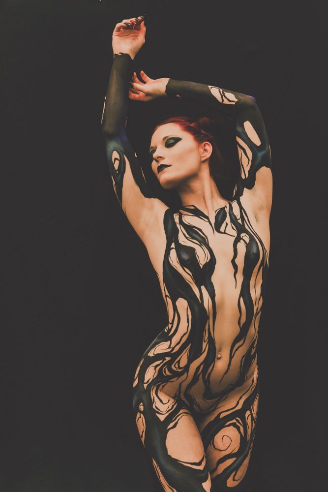 Photo d'une femme nue en bodypainting réalisée par le photographe Thierry Smets.