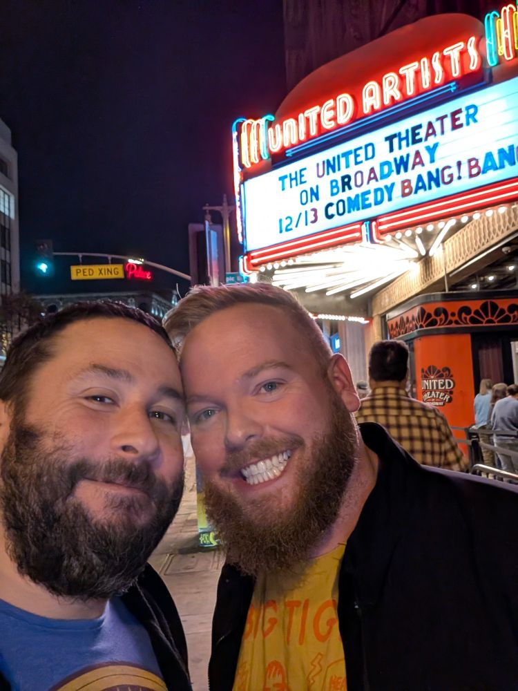Zach and I outside the United Theater before the show.